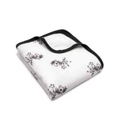 Pulp, Wesoła Zebra, kocyk muślinowy z lamówką, 100-120 cm