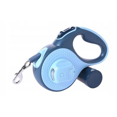 Pupilplanet, smycz automatyczna z pojemnikiem na worki, LED, 5m