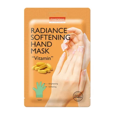 Purederm, Radiance Softening Hand Mask, Vitamin, rozjaśniająco-zmiękczająca maseczka do dłoni z witaminami, 1 para