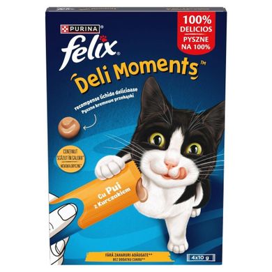 Purina, Felix, Deli Moments, kurczak, przysmak dla kota, 4-10g