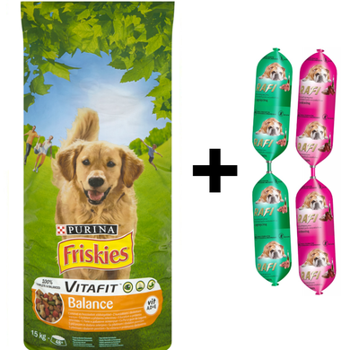 Purina, Friskies Balance, 15 kg, baton, 6 szt. karma dla dorosłych psów