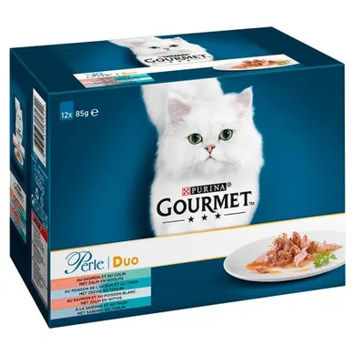 Purina, Gourmet Perle Duo, zestaw rybnych saszetek rybnych, 12-85g