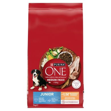 Purina One, Med/Max Junior, Chicken & Rice, 7 kg