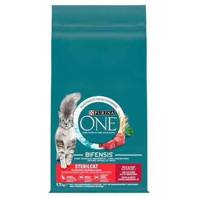 Purina, One, Steril Cat, wołowina, karma sucha dla kotów, 9.75 kg