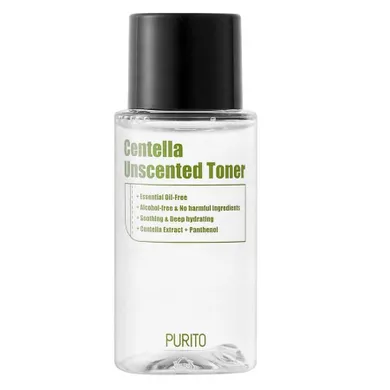 Purito, Centella Unscented Toner, mini bezzapachowy toner z ekstraktem z wąkroty azjatyckiej, 30 ml