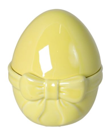 Puzderko ceramiczne, jajko, żółte, 10-10,5-12 cm