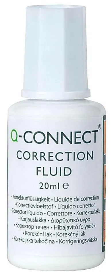 Q-Connect, korektor w płynie z pędzelkiem, 20 ml, 10 szt.