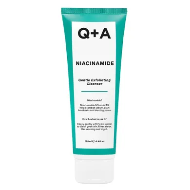 Q+A, Niacinamide Gentle Exfoliating Cleanser, żel oczyszczający do twarzy z niacynamidem, 125 ml