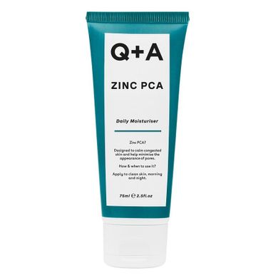Q+A, Zinc PCA Daily Moisturiser, nawilżający krem do twarzy z cynkiem PCA, 75 ml