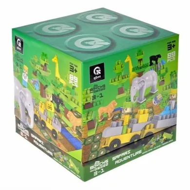 Qbee, Block&Steps, Przygody na Safari, klocki konstrukcyjne, 89 elementów
