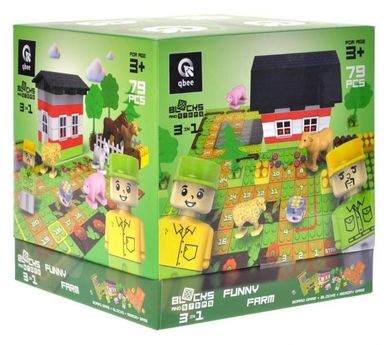 Qbee, Block&Steps, Wesoła farma, klocki konstrukcyjne, 79 elementów