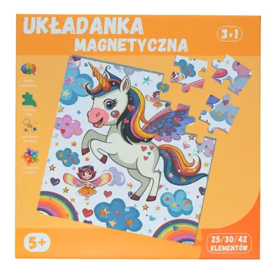 QBI, jednorożce, puzzle magnetyczne, 25+30+42 elementów