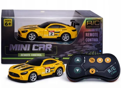 QBI, mini pojazd zdalnie sterowany, 1:64, żółty
