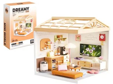 QBI, miniaturowy domek LED, pokój puzzle 3D, 92 elementów