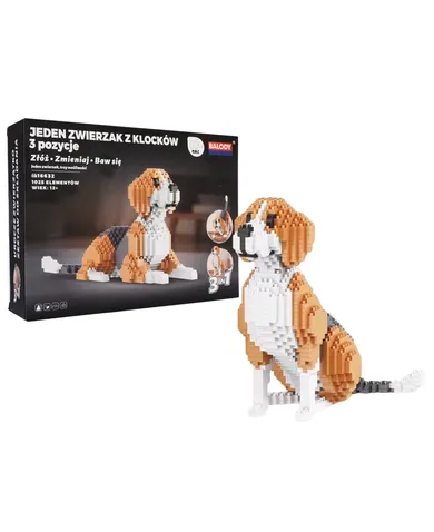 QBI, Pies Beagle, 3w1, klocki konstrukcyjne, 1025 elementów