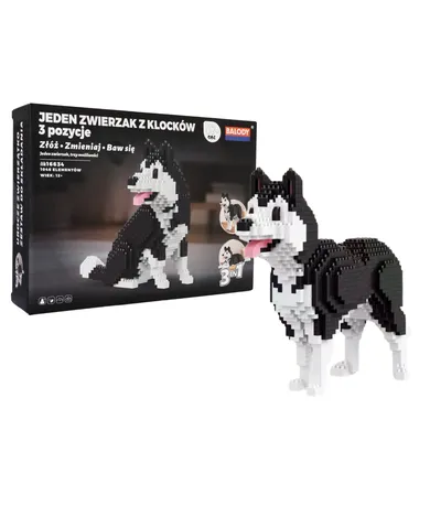 QBI, Pies Husky, 3w1, klocki konstrukcyjne, 1046 elementów