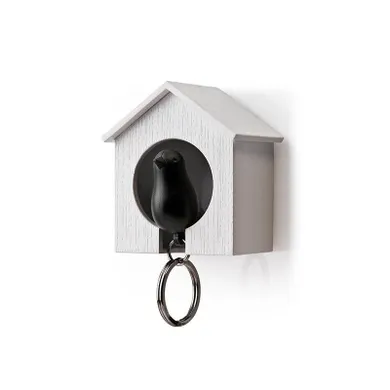 Qualy, Budka, wieszak na klucze, biało-czarny, 10091 WH-BK