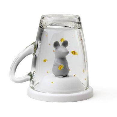 Qualy, kubek z pokrywką, myszka, 10430-WH-GY