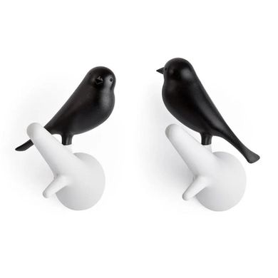 Qualy, Ptaki, wieszak, czarno-biały, 10067-WH-BK