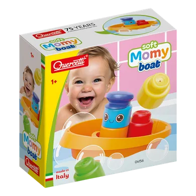 Quercetti, Momy Soft, miękkie klocki z łódką, zabawka do kąpieli