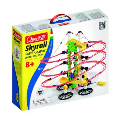 Quercetti, Skyrail Roller Coaster Motorized Mini, tor kulkowy, zestaw konstrukcyjny, 200 elementów