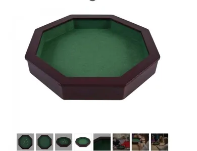 Quint, drewniana tacka do gry w kości, ośmiokątna, 38,5 cm