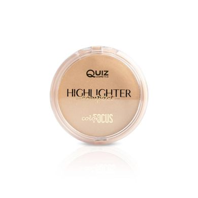 Quiz Cosmetics, Color Focus Highlighter Powder, puder rozświetlający wzbogacony witaminą E, N°02 Gold, 10g
