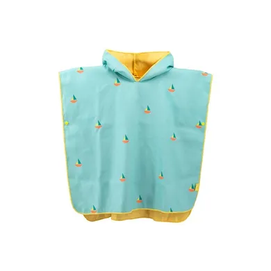 Quut, dwustronne poncho kąpielowe dla dzieci, Banana Blue