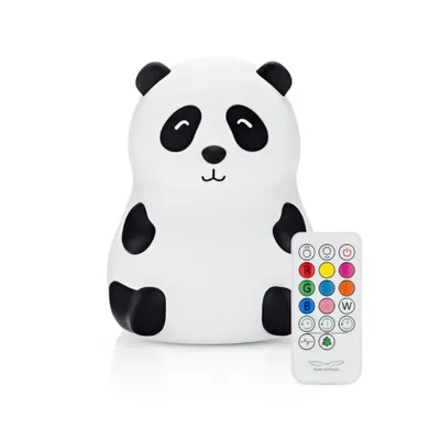 Rabbit & Friends, Panda, lampka silikonowa z pilotem, biała