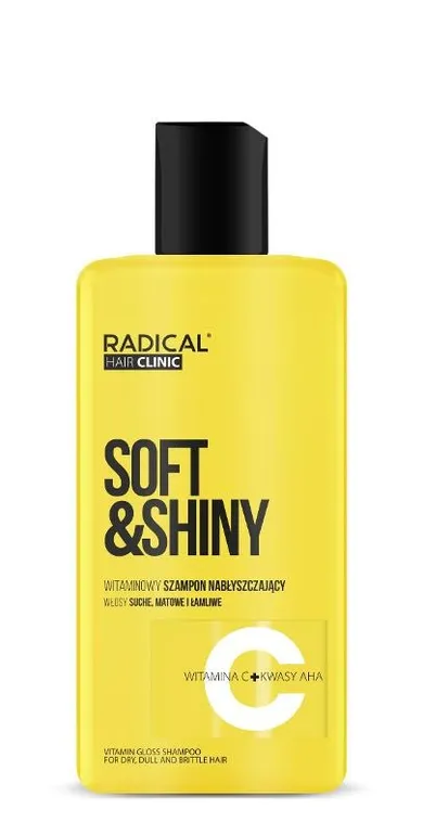 Radical, Hair Clinic Soft & Shiny, witaminowy szampon nabłyszczający do włosów suchych, matowych i łamliwych, 300 ml