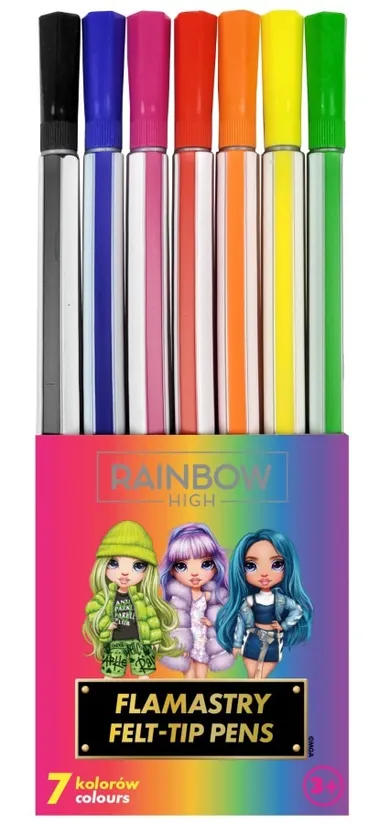 Rainbow High, flamastry heksagonalne, 7 kolorów