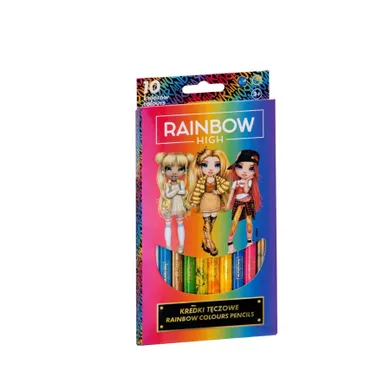 Rainbow High, kredki ołówkowe trójkątne, tęczowe, 10 kolorów