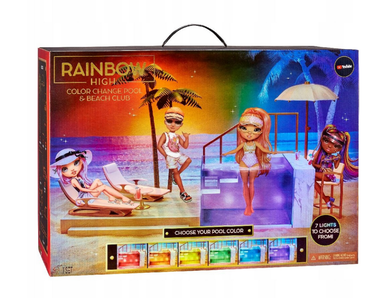 Rainbow High, Pool & Beach Club, zestaw z basenem zmieniającym kolory