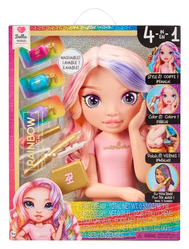 Rainbow High, Styling Head Playset 4w1, Bella Parker, głowa do stylizacji fryzur z akcesoriami