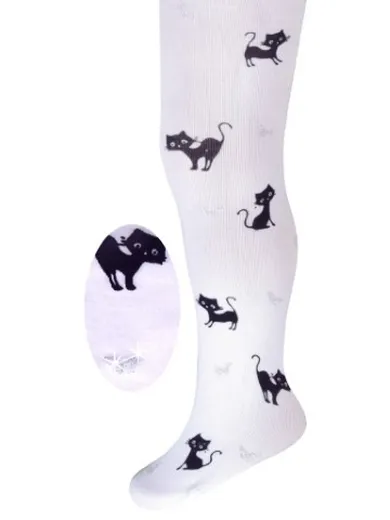 Rajstopy dziewczęce, białe, mikrofibra, Milusie