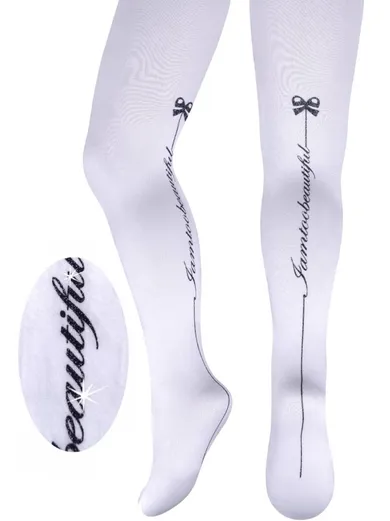 Rajstopy dziewczęce, białe, Milusie