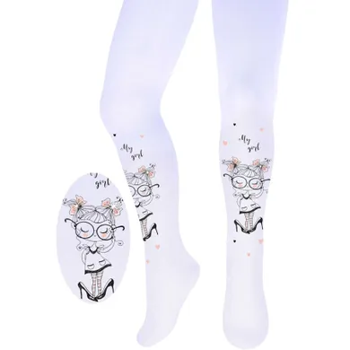 Rajstopy dziewczęce, białe, Milusie