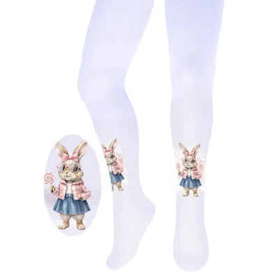 Rajstopy dziewczęce, białe, Milusie