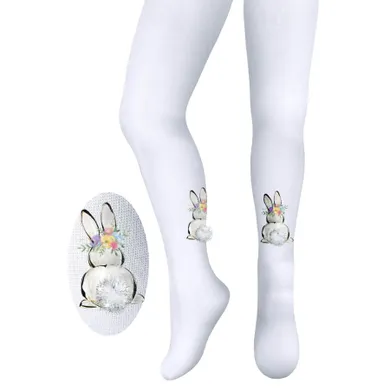 Rajstopy dziewczęce, białe, Milusie