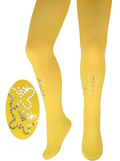 Rajstopy dziewczęce, żółte, mikrofibra, Milusie