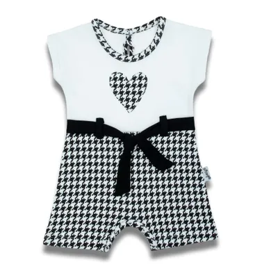 Rampers dziewczęcy, biało-czarny, Nicol