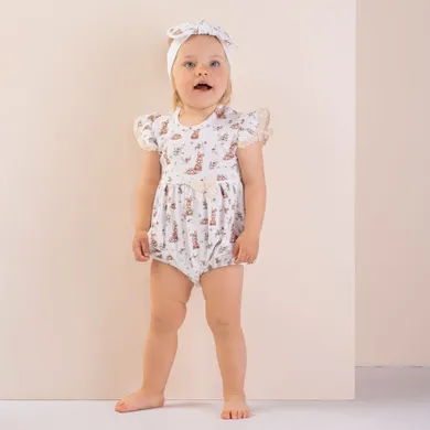 Rampers dziewczęcy, biały, Nicol