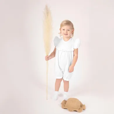 Rampers dziewczęcy, biały, Nicol