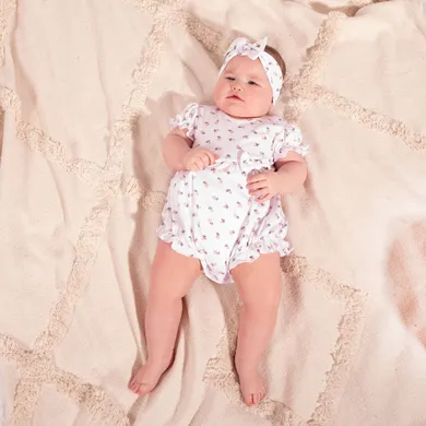 Rampers dziewczęcy, biały, Nicol