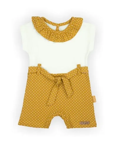 Rampers dziewczęcy, ecru, żółty, Nicol