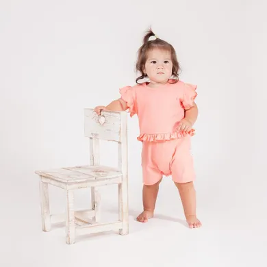 Rampers dziewczęcy, koralowy, Nicol