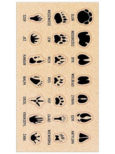 Ranok Creative, naklejki, Ślady zwierząt