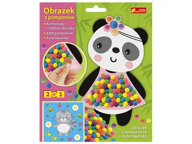 Ranok-creative, obrazek z pomponów, Panda 2w1
