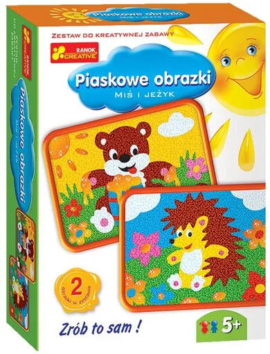 Ranok Creative, piaskowe obrazki, miś i jeżyk, zestaw kreatywny