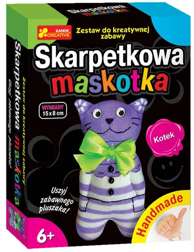 Ranok-Creative, Skarpetkowa maskotka, zestaw do stworzenia maskotki, kotek